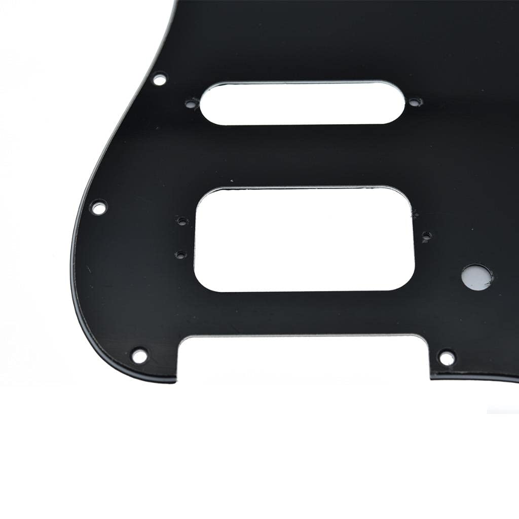 Dopro 11-Hole Strat HSS Guitar Pickguard 3-Screw Humbucking Pickup Mount Fits American Fender Stratocaster Black 3 Ply